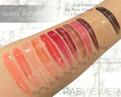 ysl gloss volupte 205 swatch|YSL Gloss Volupte • Lipgloss Review & Swatches .